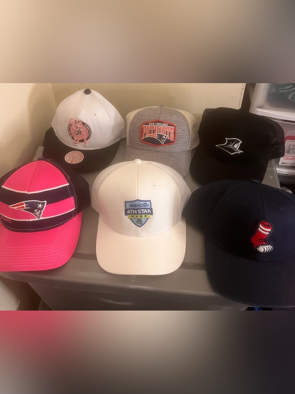 6 new england adjustable hat bundle patriots boston bruins celtics sox friars